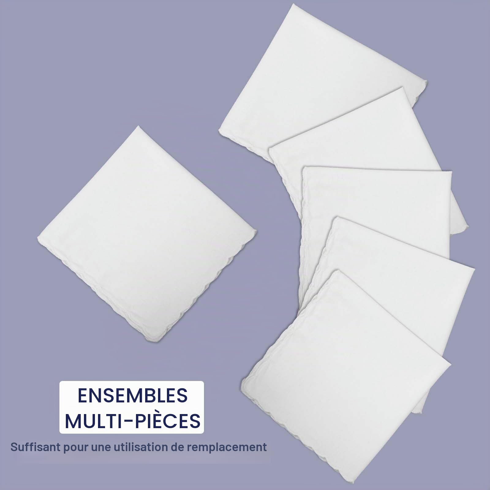 Gjinxi Lot de 6 petits mouchoirs blancs ensemble de mouchoirs en tissu de coton pochette de costume mouchoir de serviette pour un usage quotidien mariage femme (30 x 30 cm)