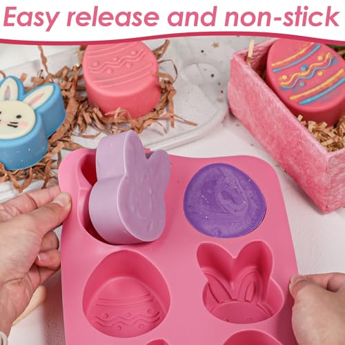Kamehame Easter Egg Bunny Chocolate Molds, 2 Packs Easter Muffin Molds Bunny Egg Shaped Non-stick Silicone Easter Molds for DIY Chocolate Candy Muffin Handmade Soap by Kamehame - Image 5