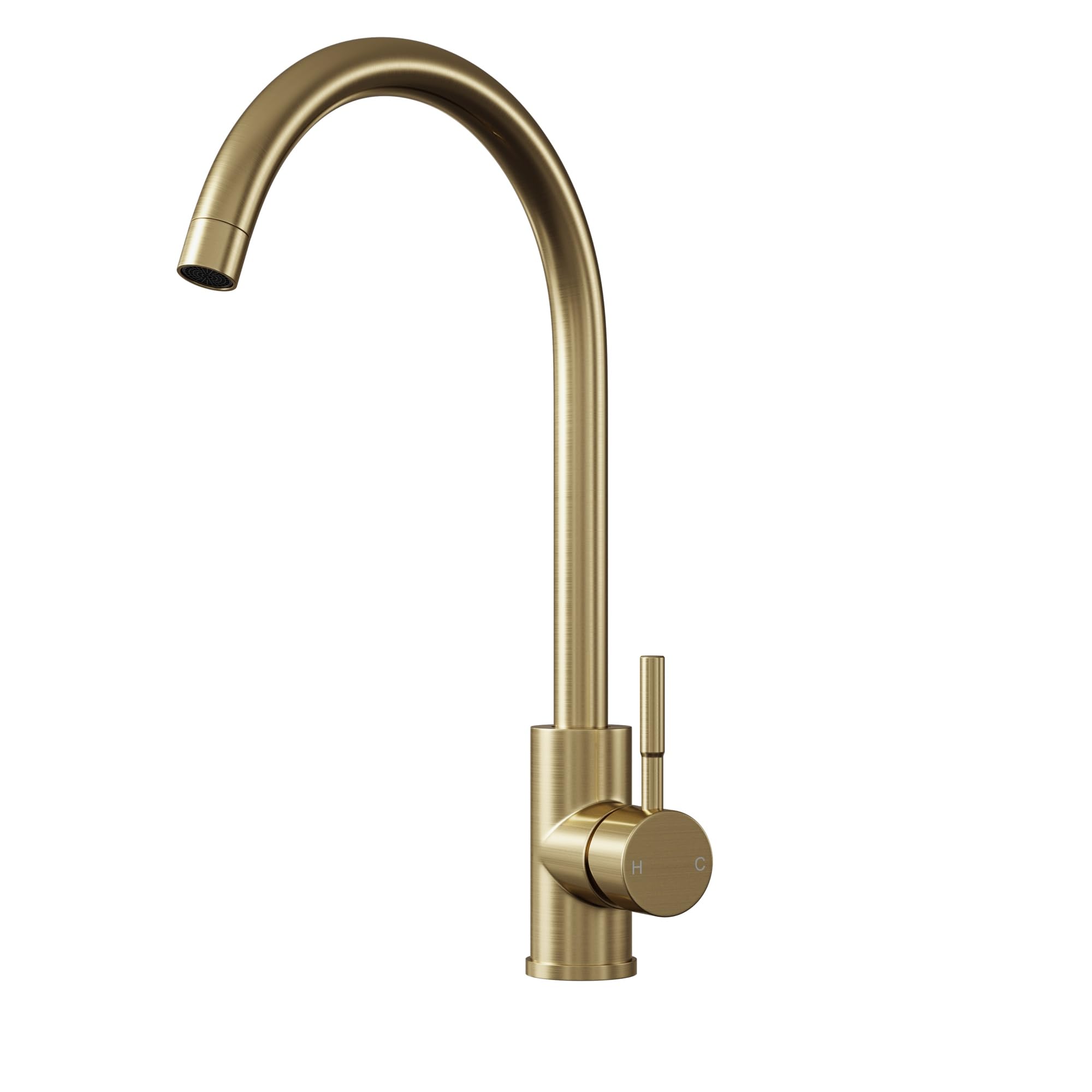Liquida Brass Vt02br Brushed Single Lever Swivel Spout Kitchen Mixer Tap