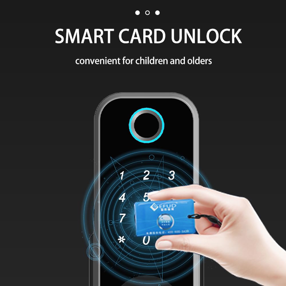 Smart Lock Türschloss mit schlüssellosem Zugang, Diebstahlschutz, biometrisches Passwort, Türschloss, Tuya-App-Fernbedienung, wasserdichte Sprachansage, WiFi-Smart-Schloss für den Außenbereich