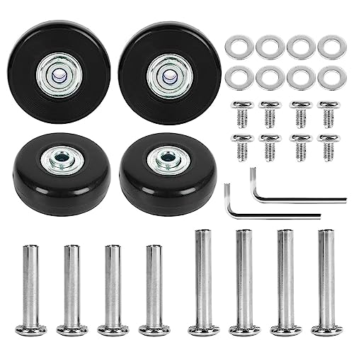 LOTOWELZON 4 Stück Set Gepäck-Ersatzrollen 40mm mit 6 mm Kugellagern Reparatur-Kits ABEC 608zz für Koffer und Inline Outdoor Skate und Caster Board (40x18mm/1.57'x0.7')