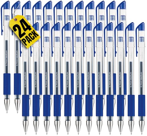 Bolígrafo 1InTheOffice Gel Azul Medio 0.7 mm Pack 24 miniatura 1
