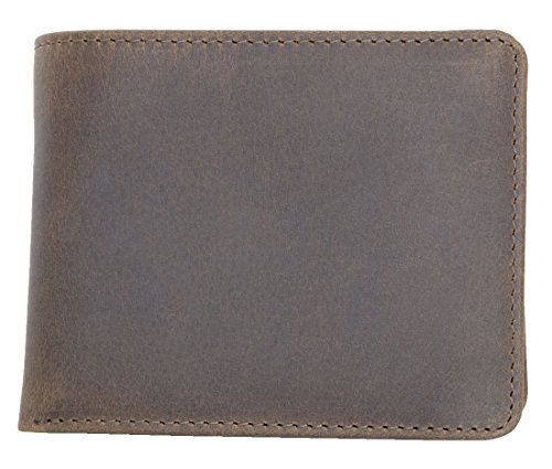 FLW Men's Compact Sized Natural Strong Genuine Leather Wallet