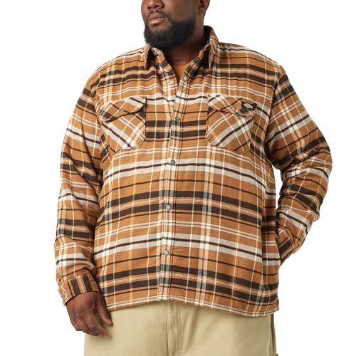 Dickies Mens Sherpa Lined Flannel Shirt Jacket W/Hydroshld