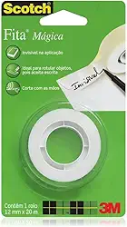 Scotch, 3M, Fita Mágica, Transparente - 12 mm x 20 m