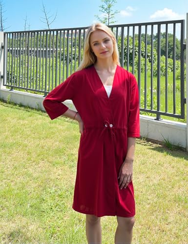 Post Surgery Pajama Mastectomy Robe with Internal Drain Pockets ，Recovery Robe Post Mastectomy for Post Operative2