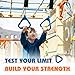 LadyRosian Trapeze Bar Swing Monkey Bars Hanging Ninja Rings Warrior Slackline Obstacle Course Kits for Kid Playground Equipment Accessories (Blue)