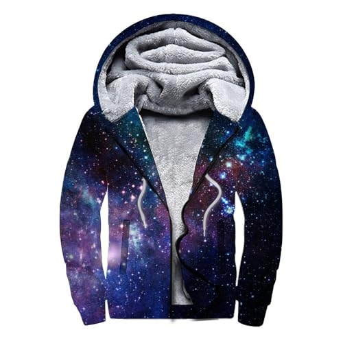 YPTBST Men's Winter Sherpa Lined Hoodie Womens Zip Up Sweatshirt Heavyweight Warm Jacket