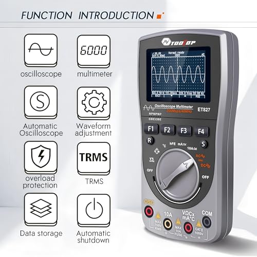Oscilloscope numérique portable ET827 avec multimètre T-RMS 6000 points - 3