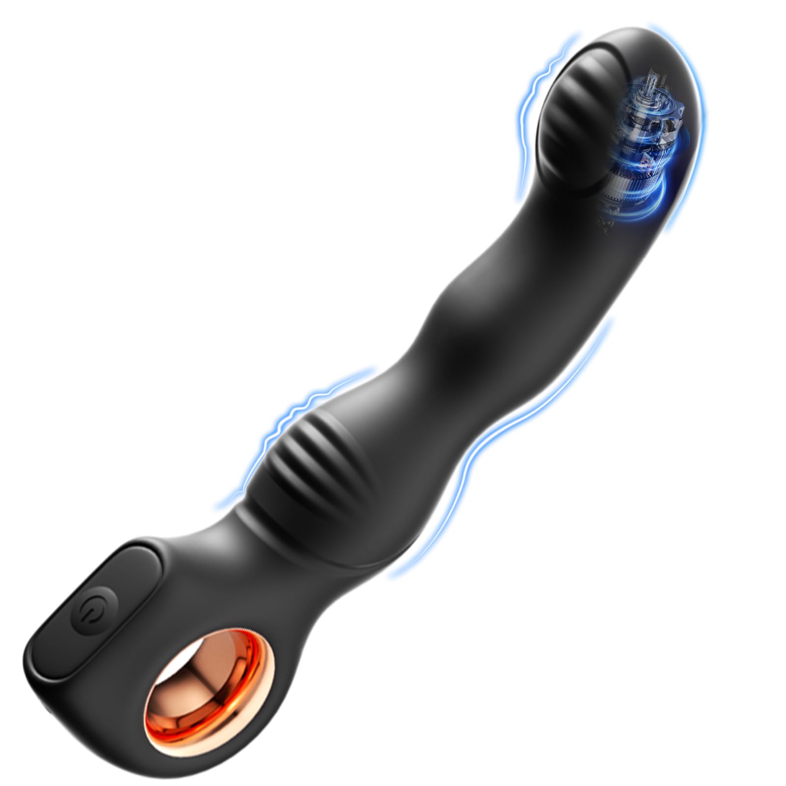 Beginner Prostate Massger Vibrator with Hollow Ring Anal Vibrator with 10 Vibration Vibrating Butt Plug Dildo G Spot