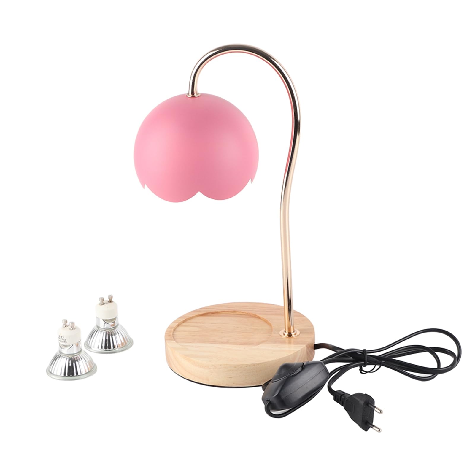 Lampe Chauffe-bougie, Dimmable No Flame Candle Melting Metal Candle Warmer Lantern for Yankee Candle Large Jar (Rose)