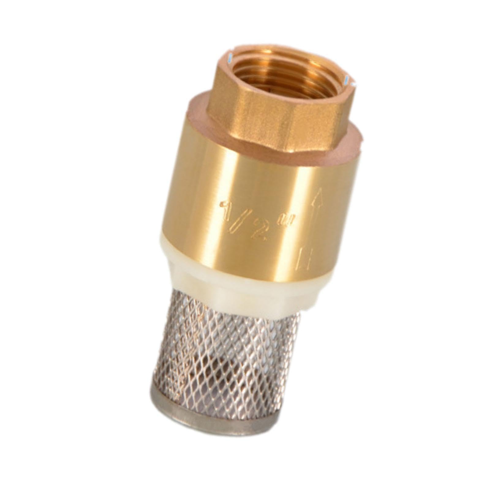 PIXZCSA Effective Backflow Prevention Brass Foot Valve Ensures Water Direction Reliable Performance Suitable for Various Systems Check Valve Maintains Pump, Golden, DN15 with Mesh