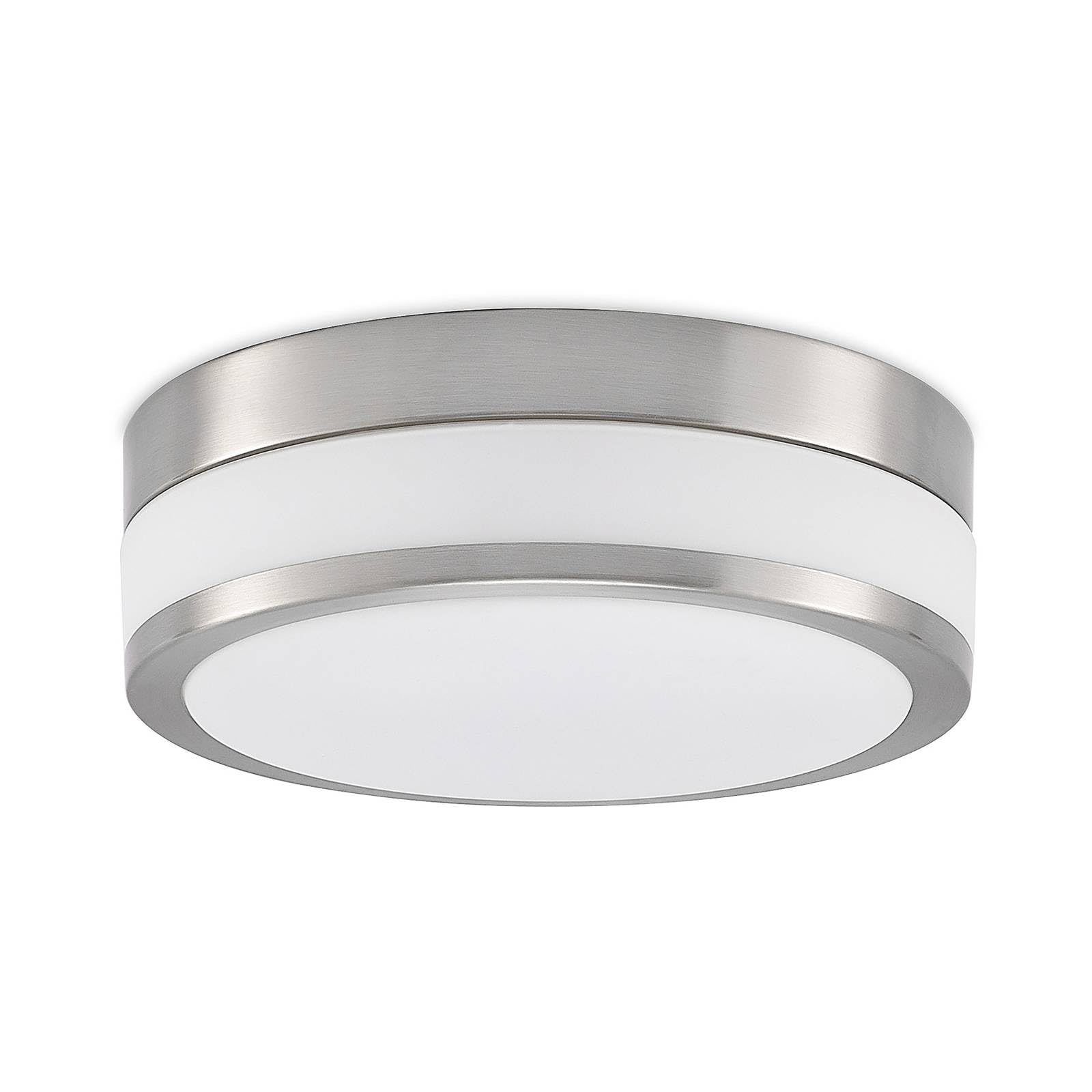 Lindby Flavi Ceiling Lamp, Ø 28 Cm, Nickel, Glass, Ip44, E27