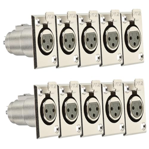 Conector de micrófono hembra con panel metálico resistente para montaje seguro en grabación 5