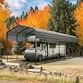 MFSTUDIO RV Carport 14x35 ft, Outdoor Heavy Duty Carports, Height 13 ft for Large RVs Metal Shed Canopy Shelters Garage Shelter Shade Car Ports with Galvanized Roof for 2 Cars, Truck and Boats ?