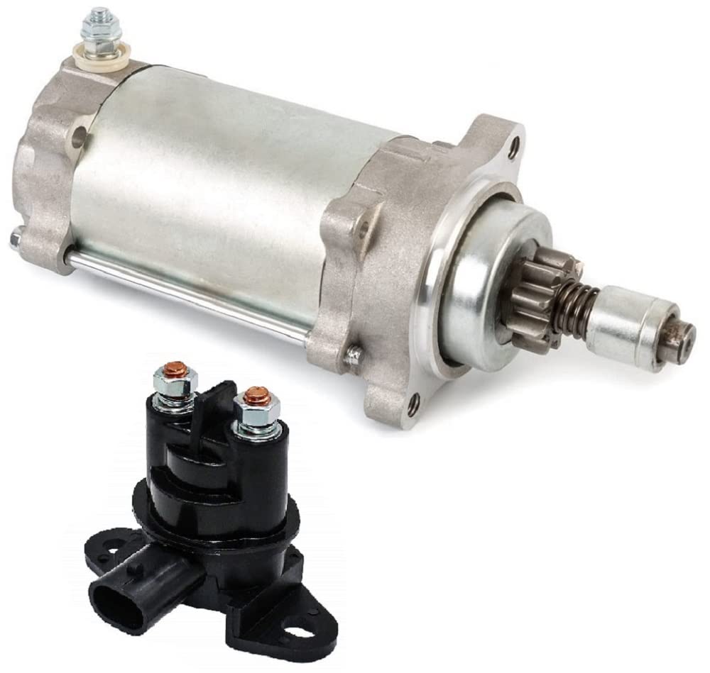 Starter and Relay Solenoid for Ski-Doo MXZ 600 2013-2015 / MXZ 800R 2013-2017 MXZ X 800 2013-2017 / MXZ X 600 2013-2015