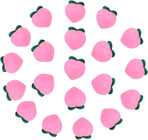 Honbay 60 cuentas suaves de melocotón con parte trasera plana, lindos encantos de limo de frutas, cabujones de comida de imitación para accesorios