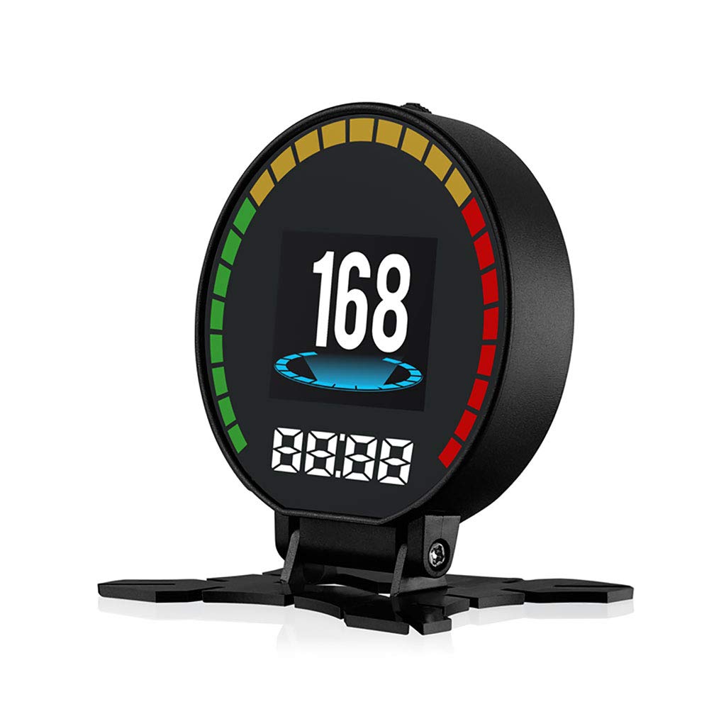 Head Up Display Pantalla de visualización Frontal for automóvil Velocímetro for Alta definición 2, Pulgadas Advertencia Exceso Velocidad Indicador Aceite Lector códigos