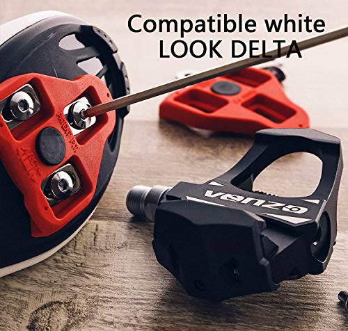 Bike Cleats Compatible with Look Delta (9 Degree Float) Cleat Set for Indoor Cycling & Outdoor Road Bike Bicycle Designed for Women and Men Clipless Spinning and Cycle Shoes
