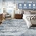 10x14 Area Rugs for Living Room Rug Washable: Abstract Large Rug Indoor Modern Carpet Non Slip for Dining Room Bedroom Nursery Home Office Blue Grey