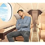 BlueHills Premium Soft Travel Blanket Pillow Airplane Blanket Packed in Soft Bag Pillowcase with Hand Luggage Belt Backpack Clip Compact Pack Large Portable Flight Throw Beige T005 - Image 2