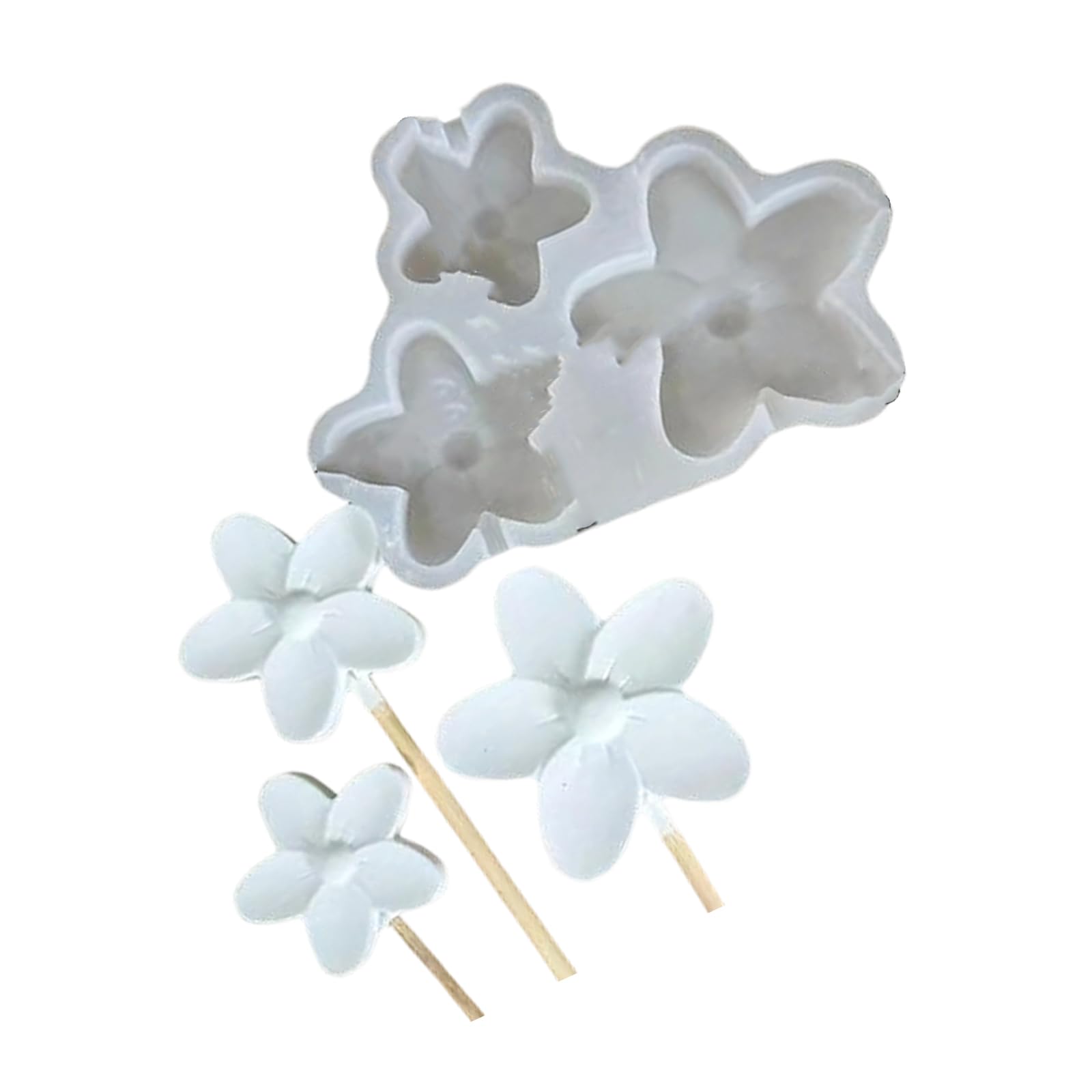 Msioytog Inspired Silicone with 3 Florals Ideal for Soaps Plasters Food Grade Silicone