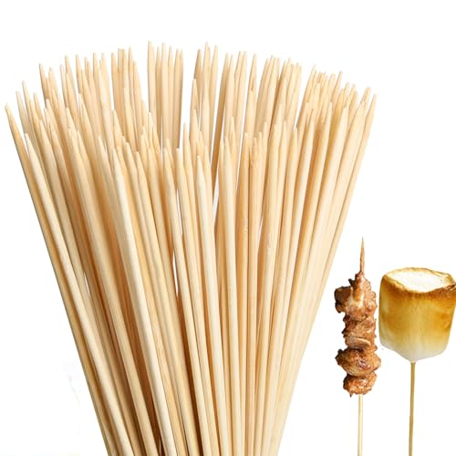 Natural Bamboo Skewers 30 Inch Extra Long 5mm Heavy Duty Marshmallow Roasting Sticks Thick Smore Sticks for BBQ Grilling Camping Kitchen Crafting and Party (60)