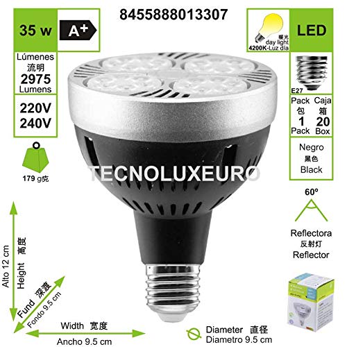 Lamp Bulb Par30 LED 35W E27 Spot 4000K Neutral Light, 1 Unidad (Paquete de 1) - Image 2