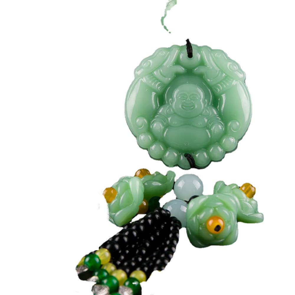 LKLNCXC Key Rings Car Peach Wood ，Pendant Rearview Mirror Jade Safe High-end Entry and Exit
