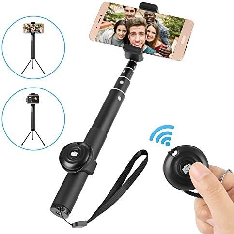 Siroflo Selfie Stick, Selfie Stick Tripod with Remote for Smartphone 4.5-6.5 inchs Screen - 3 in 1 Extendable Selfie Stick, Support 180° Rotation.