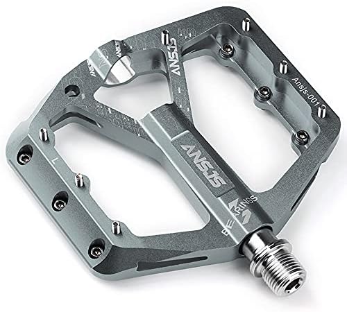ANSJS Mountain Bike Pedals MTB Pedals Bicycle Flat Pedals Aluminum 9/16" Sealed Bearing Lightweight Platform for Road Mountain BMX MTB Bike (Titanium)