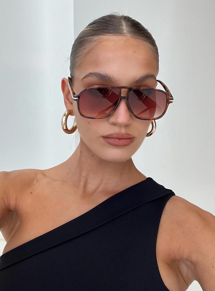 Retro Aviator Sunglasses Womens Men Vintage Double Bridge Square Sun Glasses AP37222