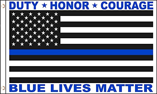 AZ FLAG, Blue Lives Matter Flag, 3x5 Ft, 100D Polyester Stop The Violence Banner with Two Metal Grommets, Fade Resistant