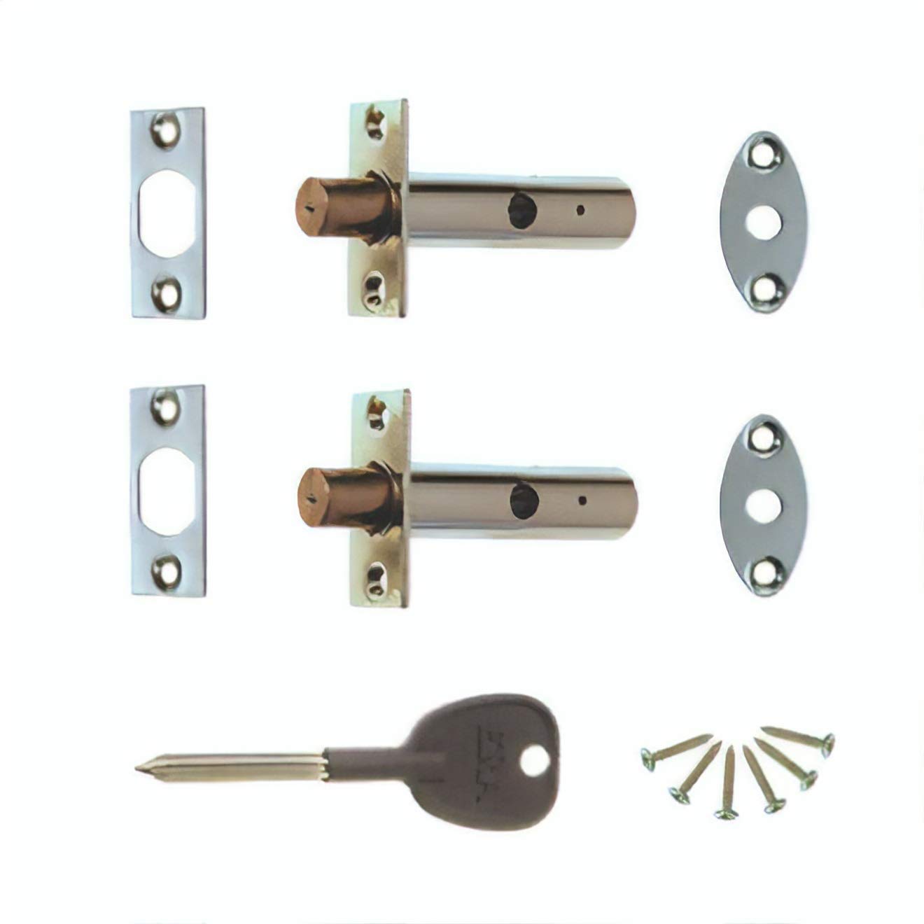 Era Gold 838-53 Mortice Door Lock Bolt With Star Key For Enhanced Home Security For External And Internal Doors (2X Concealed Rack Bolts, 1X Star Key) – Satin Chrome/Silver