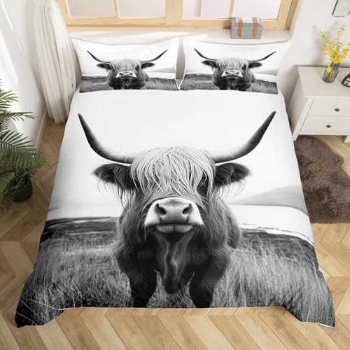 Erosebridal Highland Cow Comforter Cover Queen...