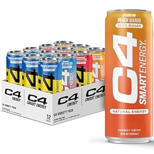 C4 Energy & Smart Energy Drinks Variety Pack, Sugar Free Pre Workout Performance Drink With No Artificial Colors or Dyes, Zero Calorie, Coffee Substitute or Alternative, 4 Flavor Variety 12 Pack