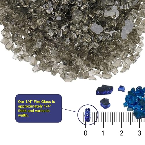 Image of American Fireglass 10-Pound Fire Glass with Fireplace Glass and Fire Pit Glass, 1 /4-Inch, Bronze