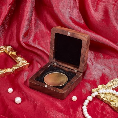 Caja para Moneda Decorativa con Base de Terciopelo Negra miniatura 4