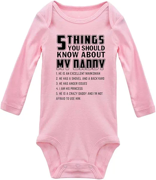 Migsrater 5 Things You Should Know About My Daddy Rompers for Infant Unisex Baby Long Sleeve soft