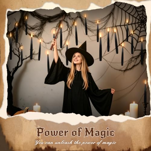 Image of 12 Pcs Floating Flameless Hanging Candles with Wand Remote Control