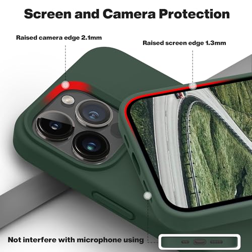 OTOFLY Designed for iPhone 13 Pro Max Case, Silicone Shockproof Slim Thin Phone Case for iPhone 13 Pro Max 6.7 inch (Forest Green) by OTOFLY - Image 4