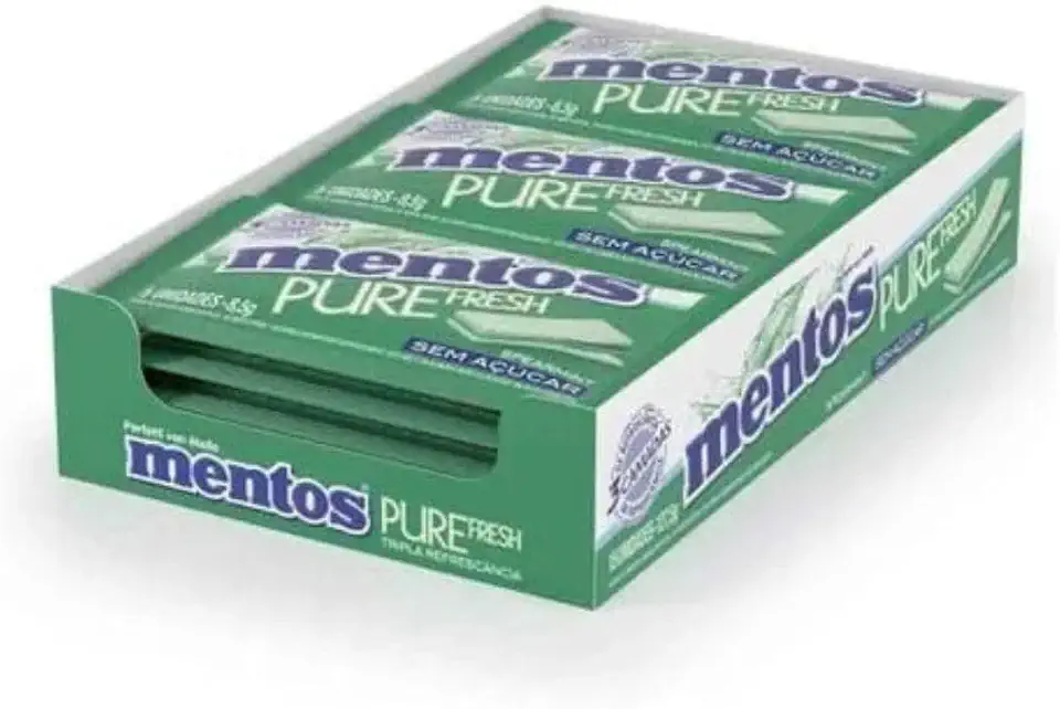 Mentos Chiclete Pure Fresh Spearmint Menta Sem Açúcar 15UN