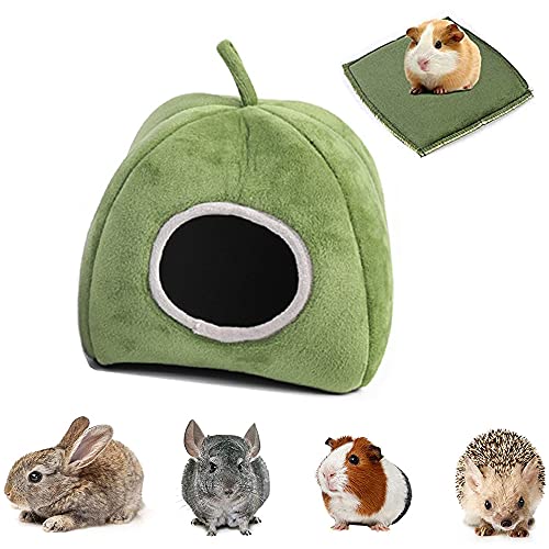 Hamster Haus Bett, Meerschweinchen Haus, Bett für kleine Tiere, Kleintierbett Hamster, Hamster Nest, Hamster House, mit Aufhängeöse, für Hamster, Chinchillas, Meerschweinchen, Kleintiere (Grün) Cover