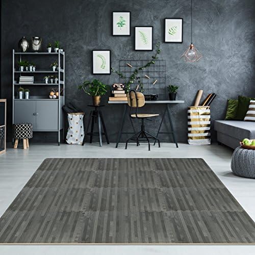 Miniatura 2 de Sorbus Tapetes de madera de grano de madera, tapetes entrelazados de espuma, azulejos de 38 pulgadas de grosor, tapetes de madera, bordes de