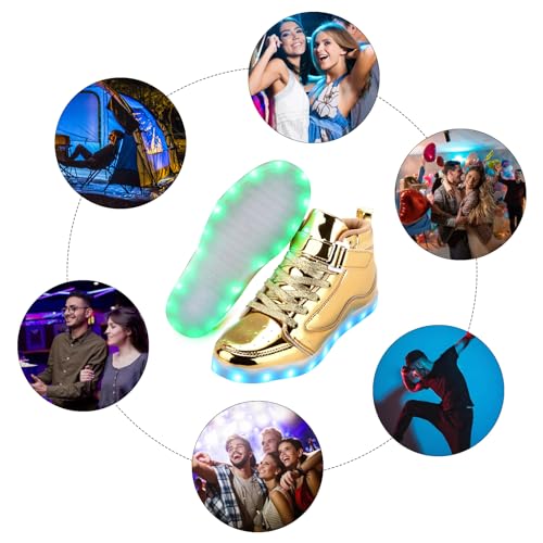 Image of Light Up Shoes Men Women LED Shoes USB Charging Adult High Top LED Sneakers Glow in The Dark Footwear for Dancing Party Festivals Festivals