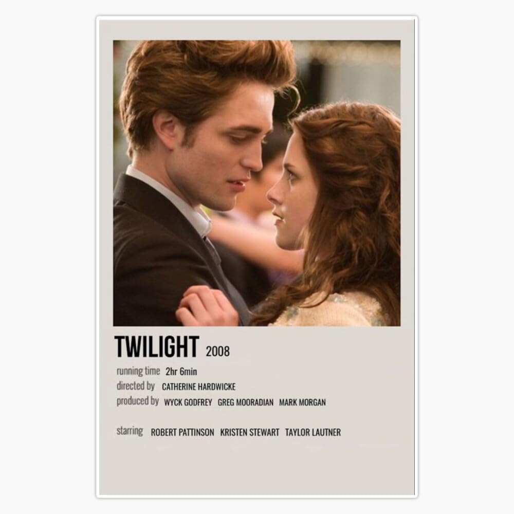 Twilight Movie Poster Sticker Vinyl Waterproof Sticker Decal Car Laptop Wall Window Bumper Sticker 5"