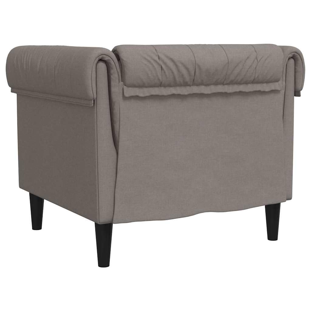 Sillón Chesterfield de Tela Gris taupé,16.4kg-372543