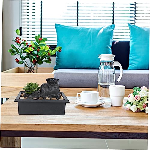 Fontaine de bureau cascade avec éclairage LED jeu d'eau intérieur en plastique pour table - 4