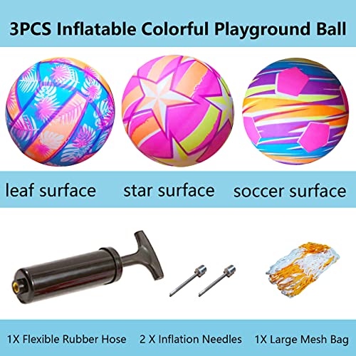 Edrlaity Colourful Sports Balls Playground Ball For Kids And Toddlers, Soft Kickball Dodgeball Handball Set For Playing, Indoor And Outdoor Play Toy, 7 Inch, Pack Of 3 #TOP2