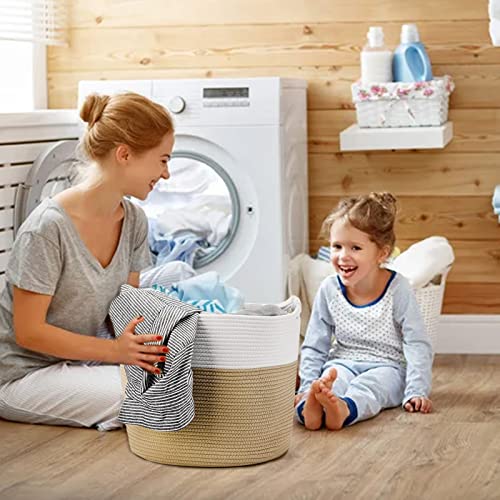 Panier à linge en corde de coton bac de rangement sac à linge pour jouets